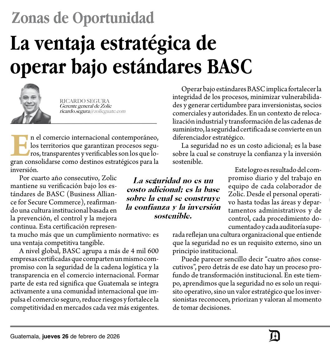 La Ventaja estratégica de operar bajo estándares BASC diario