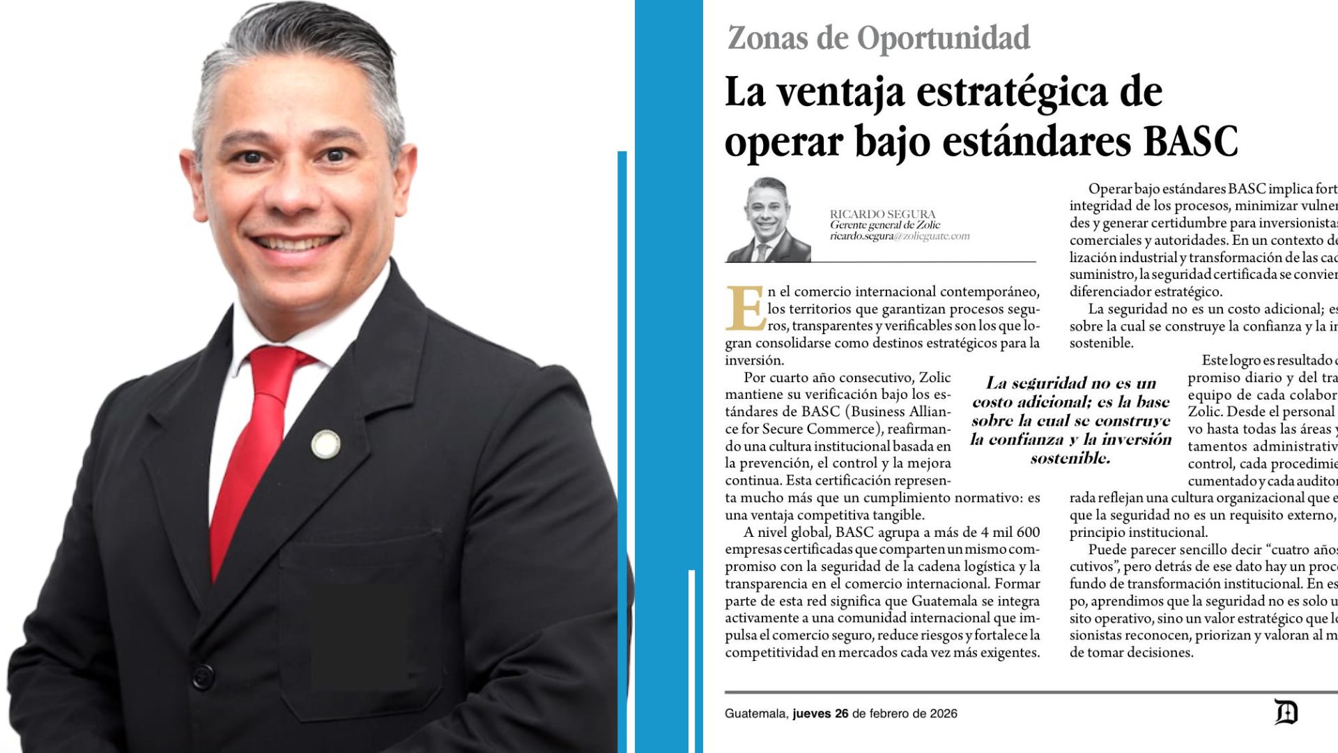 La Ventaja estratégica de operar bajo estándares BASC La Ventaja estratégica de operar bajo estándares BASC