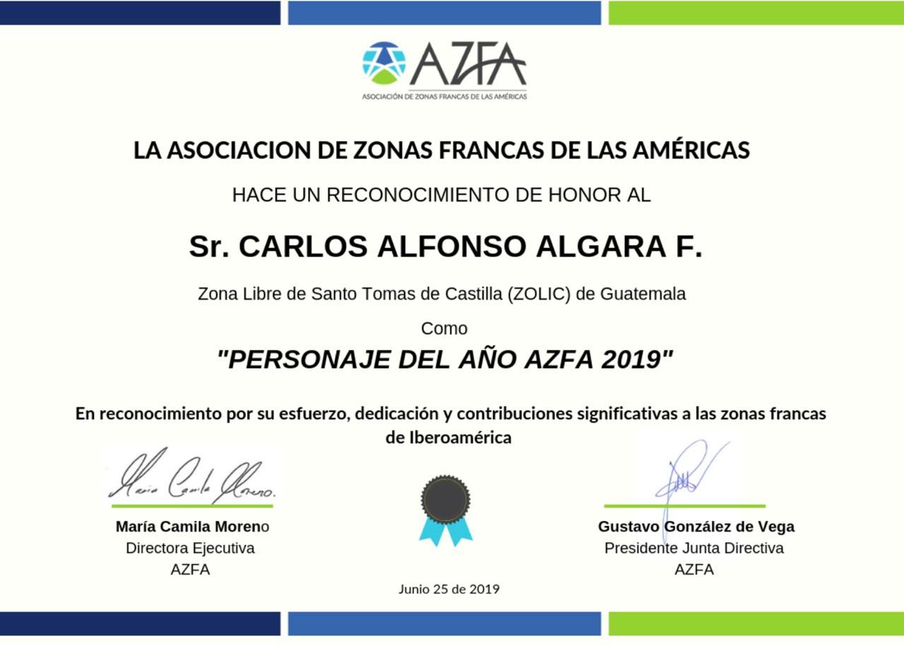 AZFA reconoce labor de Presidente ZOLIC en materia de Zonas Francas