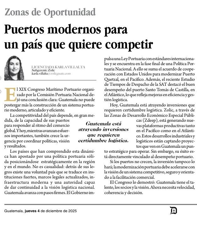 Zonas de Oportunidad Puertos modernos para un país que quiere competir