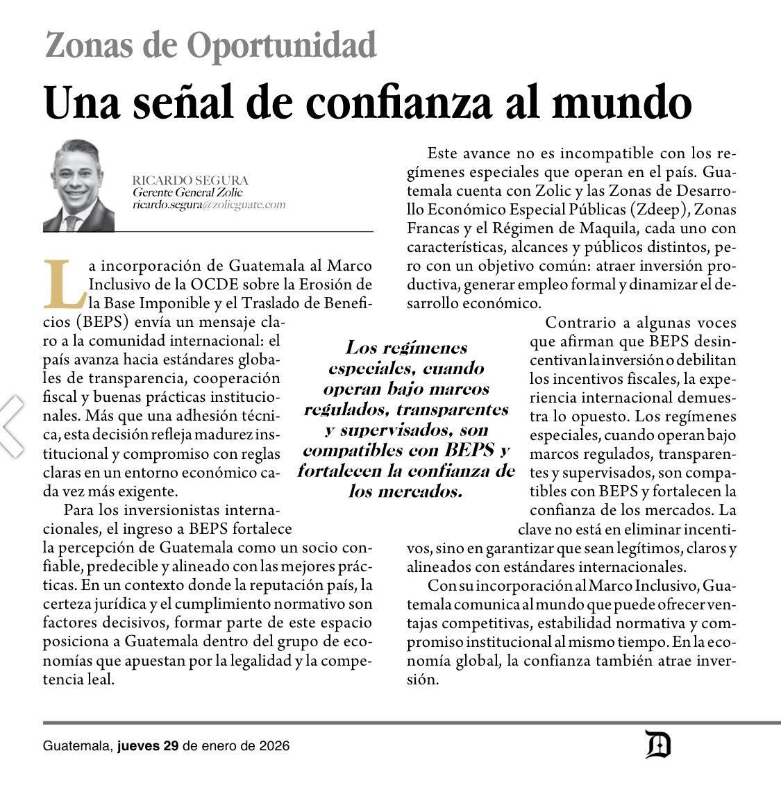 Zonas de Oportunidad: Una señal de confianza